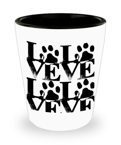 love paws shot glass gift for crazy cat lady